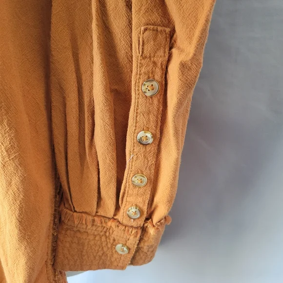 NEW We The Free People Cool & Clean Thermal Waffle Knit Button Down Shirt XS - Picture 9 of 16